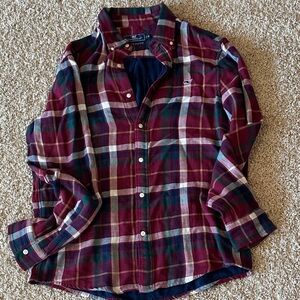 Vineyard Vines Men's Burgundy Plaid Button-Down Shirt Flannel M